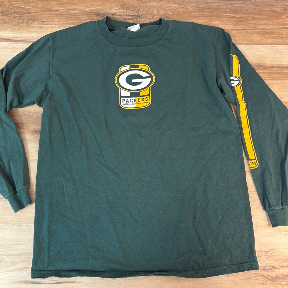 Green Bay Packers NFL Long Sleeve T Shirt Men's Large Green Football Tee
